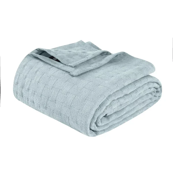 Basketweave Cotton Blanket by Blue Nile Mills